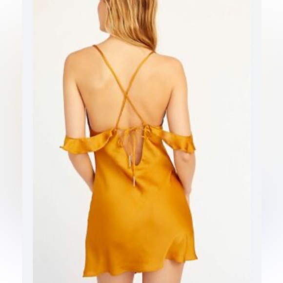 FREE PEOPLE Slip Dress Mini What I Want Satin Women's Sz L NWT 🙌🏻✨⏰💭🤝⌛️ - Picture 13 of 14